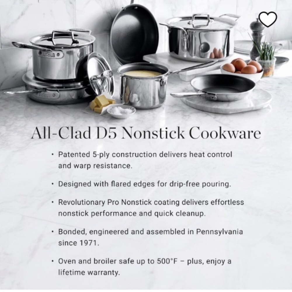 All-Clad D5® Stainless-Steel Pro Nonstick Omelette Fry Pan - 10” - Picture 9 of 12